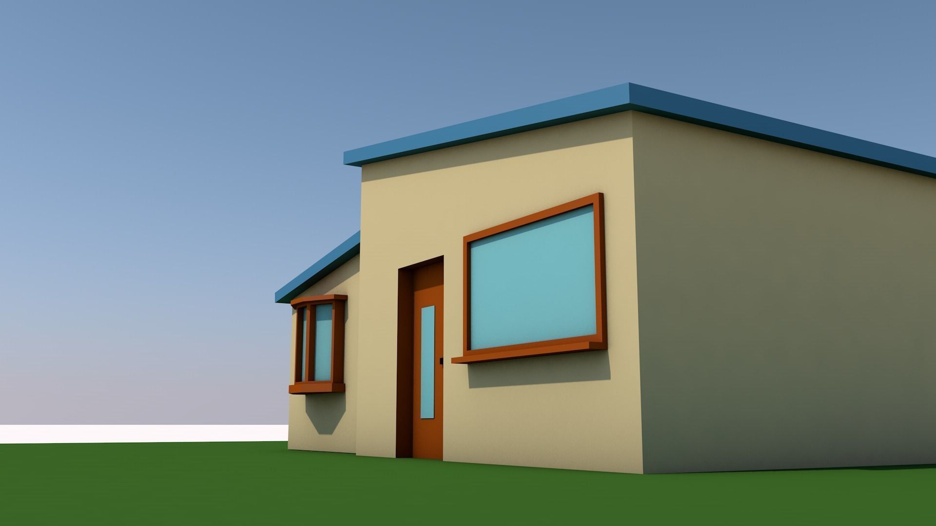 Low poly cartoon house Low-poly 3D model_5