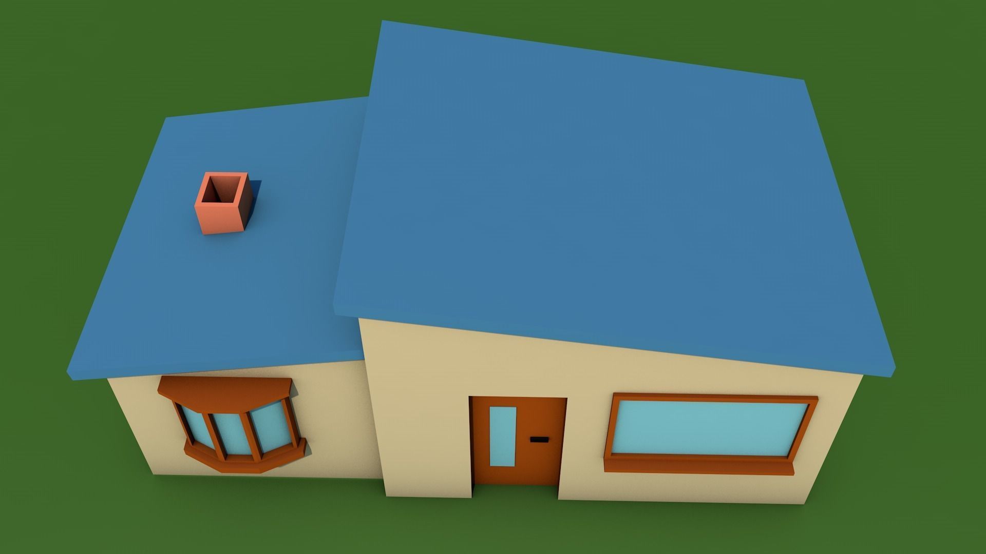 Low poly cartoon house Low-poly 3D model_6