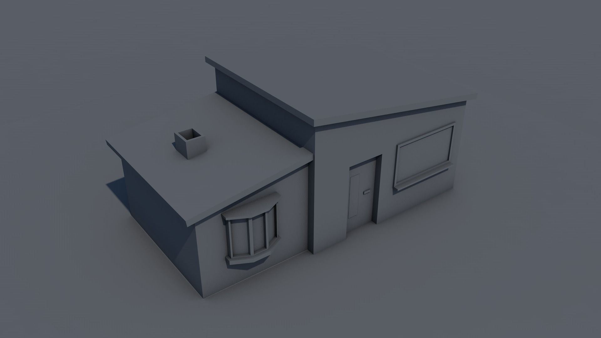 Low poly cartoon house Low-poly 3D model_9