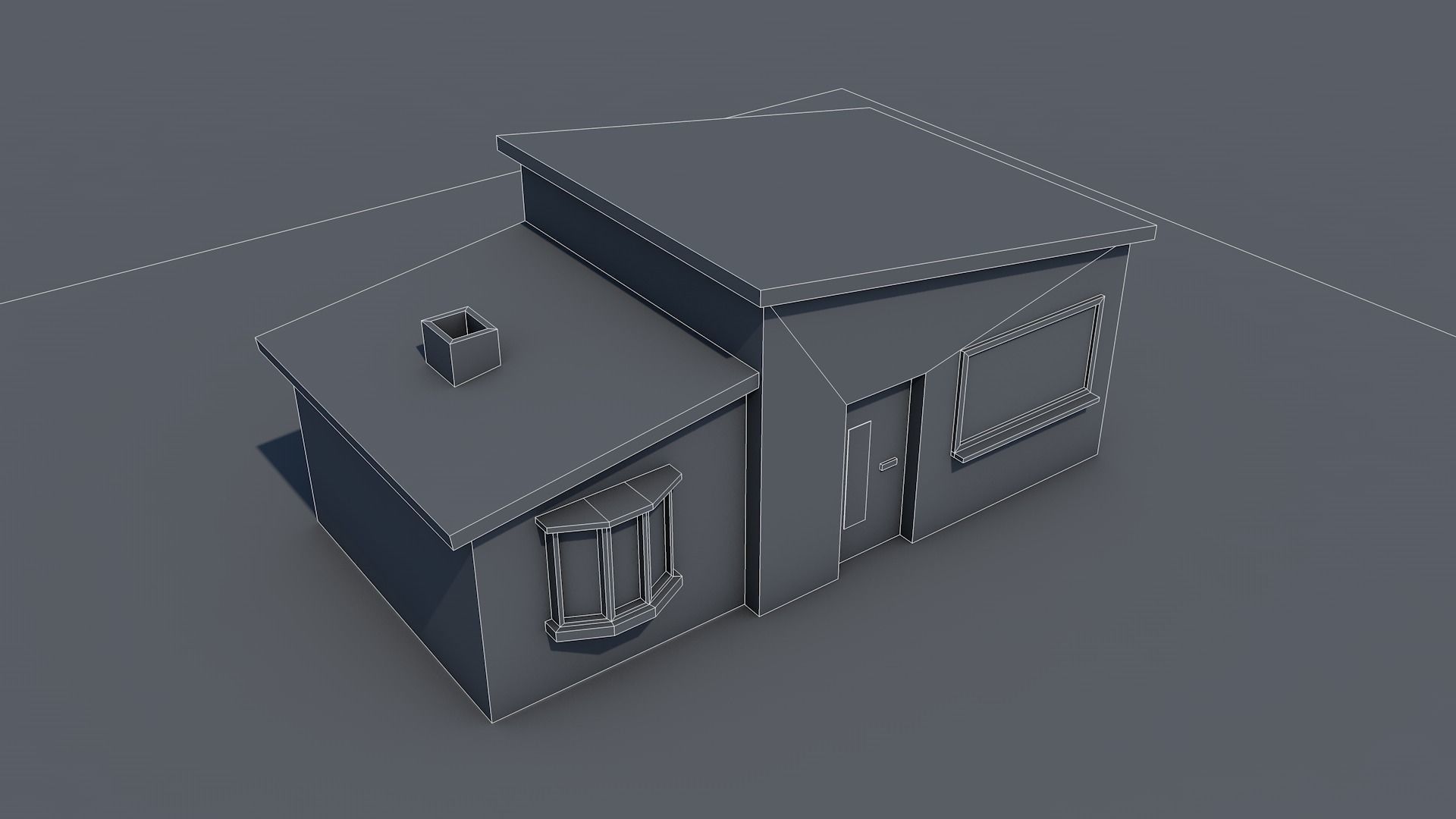 Low poly cartoon house Low-poly 3D model_8