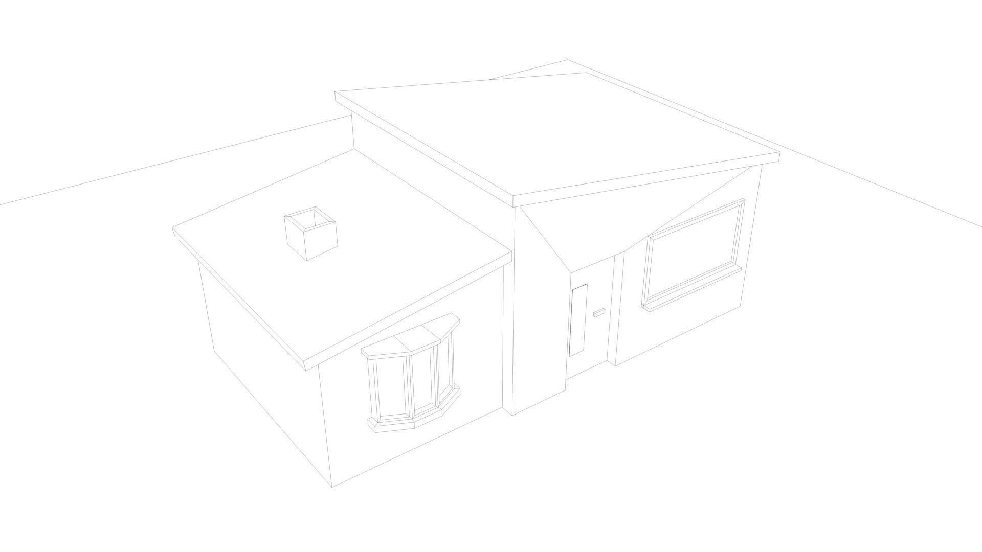 Low poly cartoon house Low-poly 3D model_10