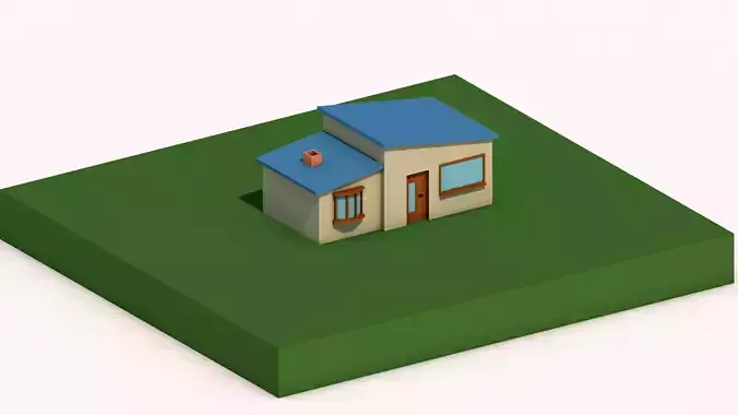 Low poly cartoon house