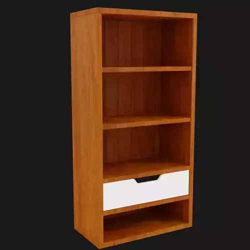 Wooden-Shelf wooden bookcase with two drawers