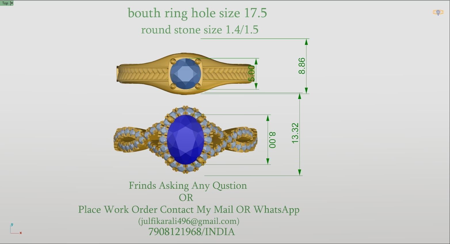 3d Ring Jewellery Models 3D print model 3D print model_2