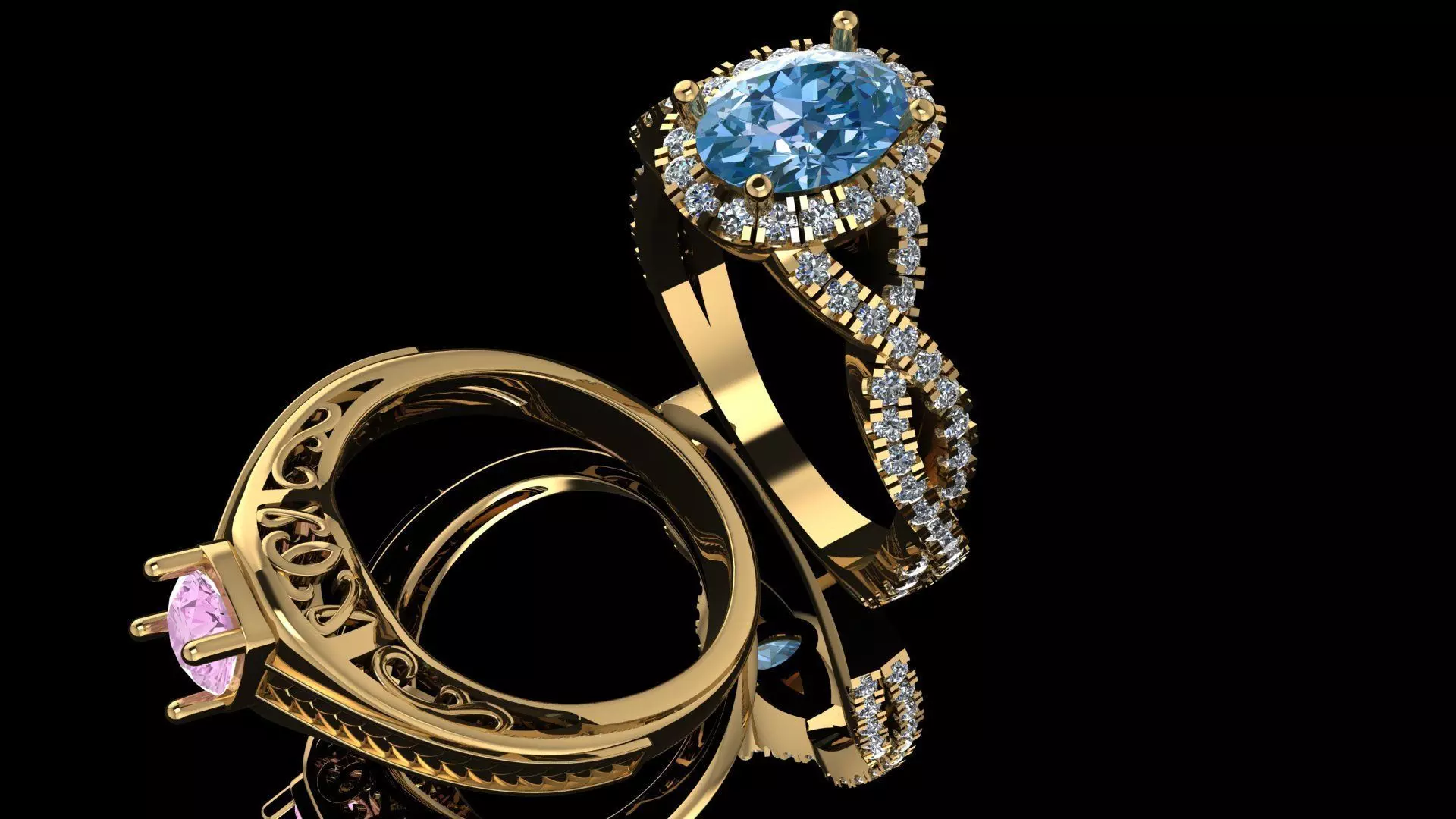 3d Ring Jewellery Models 3D print model 3D print model_0