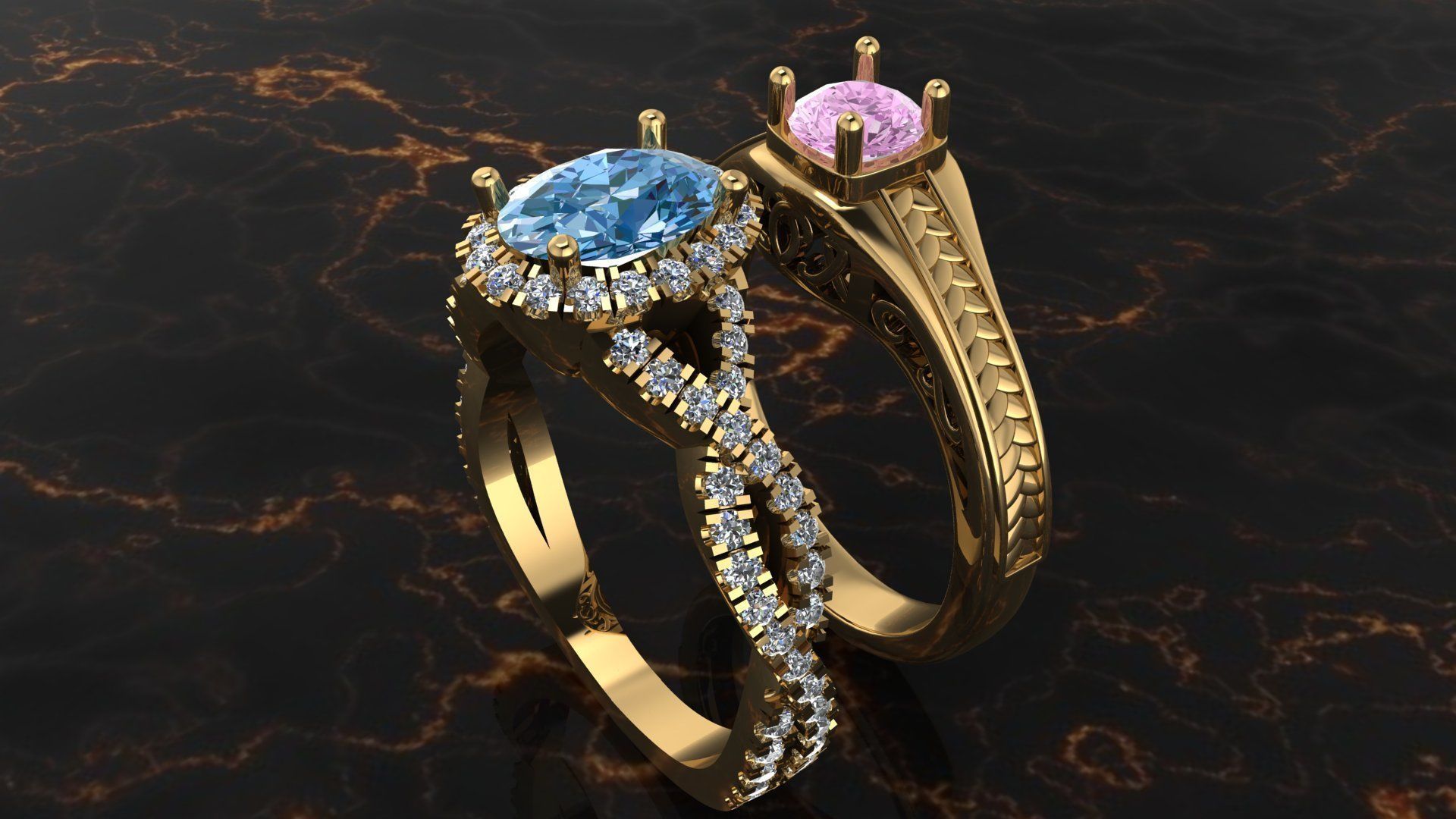 3d Ring Jewellery Models 3D print model 3D print model_3