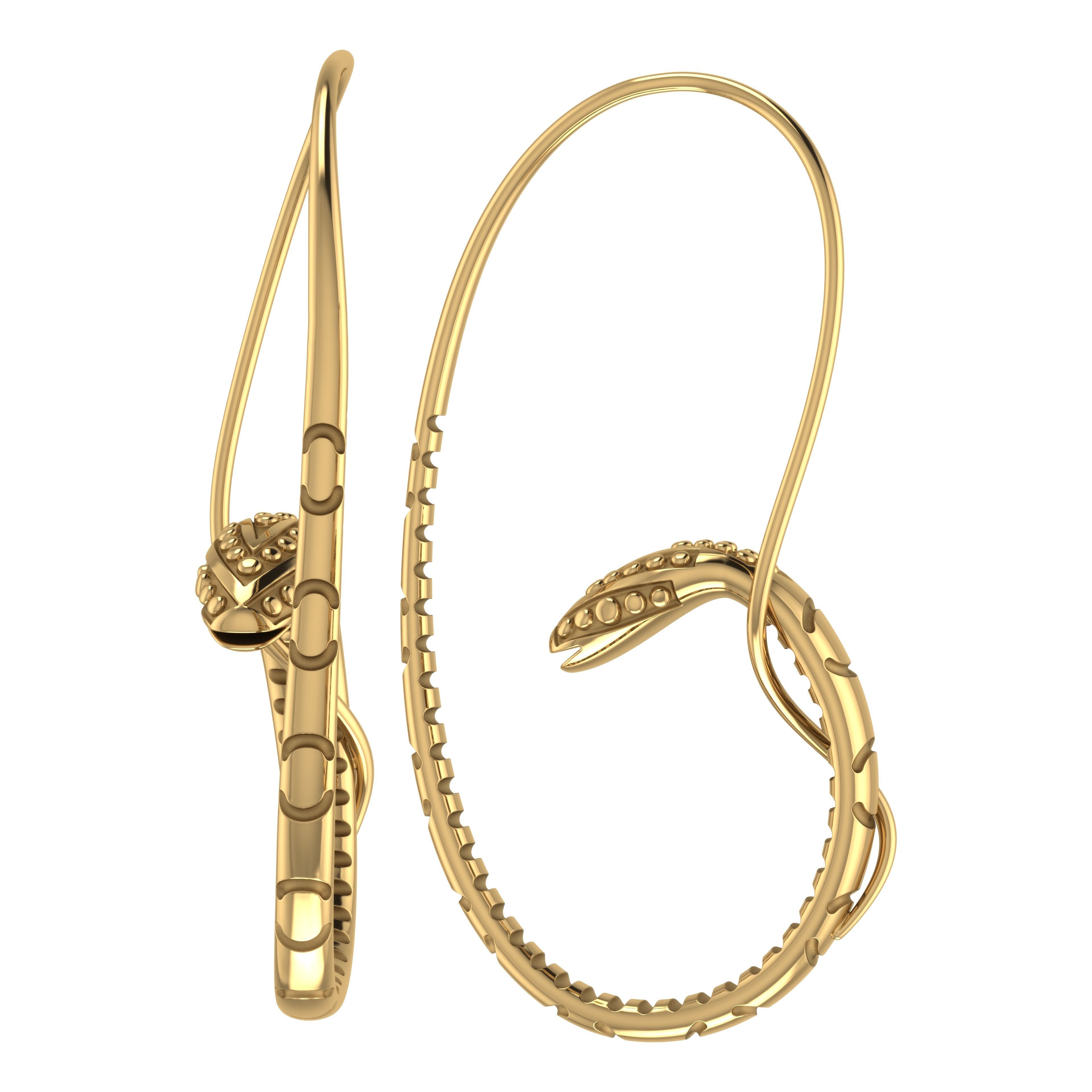 Earrings snake 3D print model_1