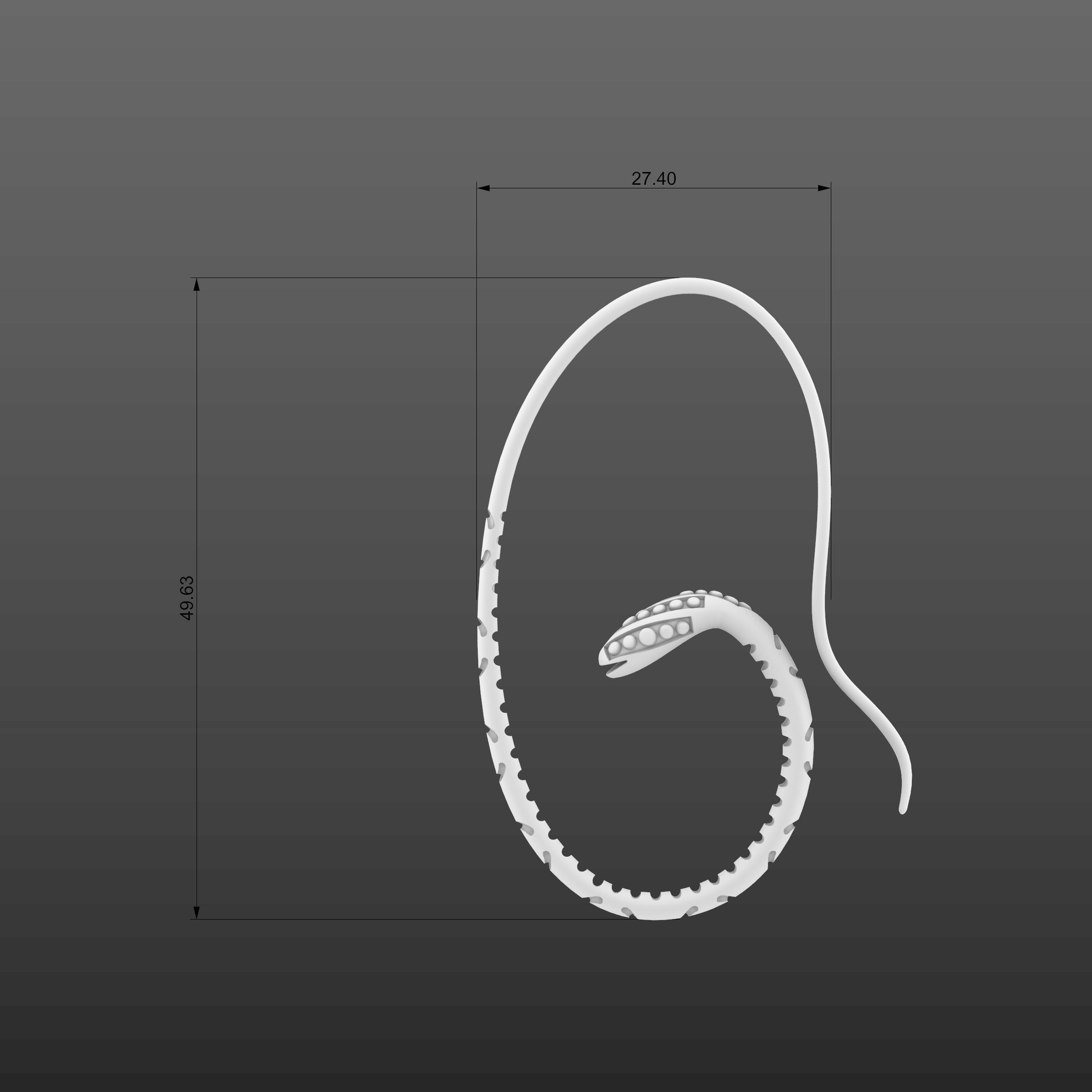 Earrings snake 3D print model_3