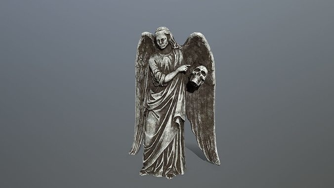 Angel Statue 3  Low-poly 3D model