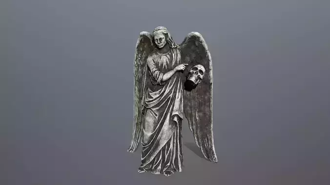 Angel Statue 3  Low-poly 3D model