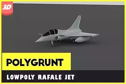POLYGRUNT - Low Poly Rafale Jet Free low-poly 3D model