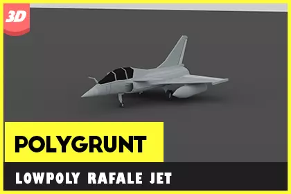 POLYGRUNT - Low Poly Rafale Jet Free low-poly 3D model