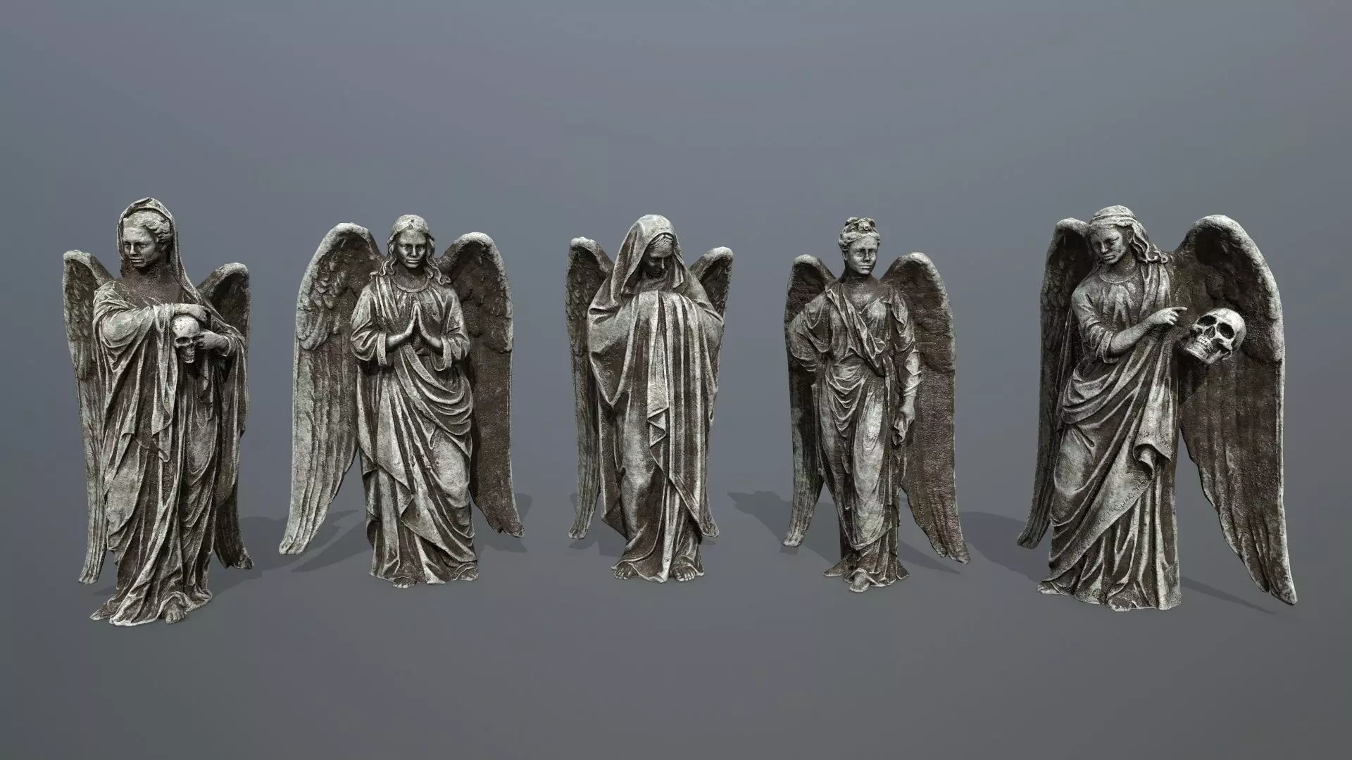 angel set statue of 3D Model Collection_0