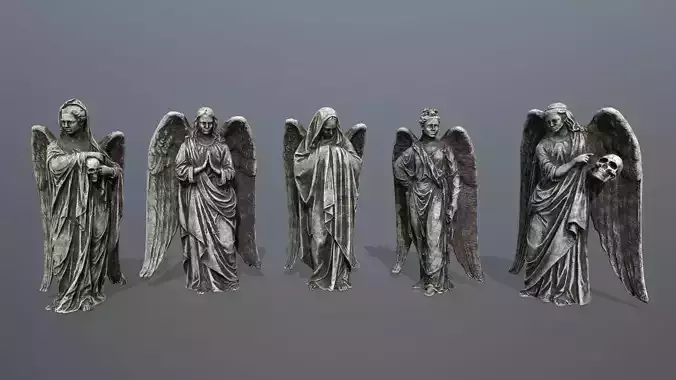 angel set statue of 3D Model Collection