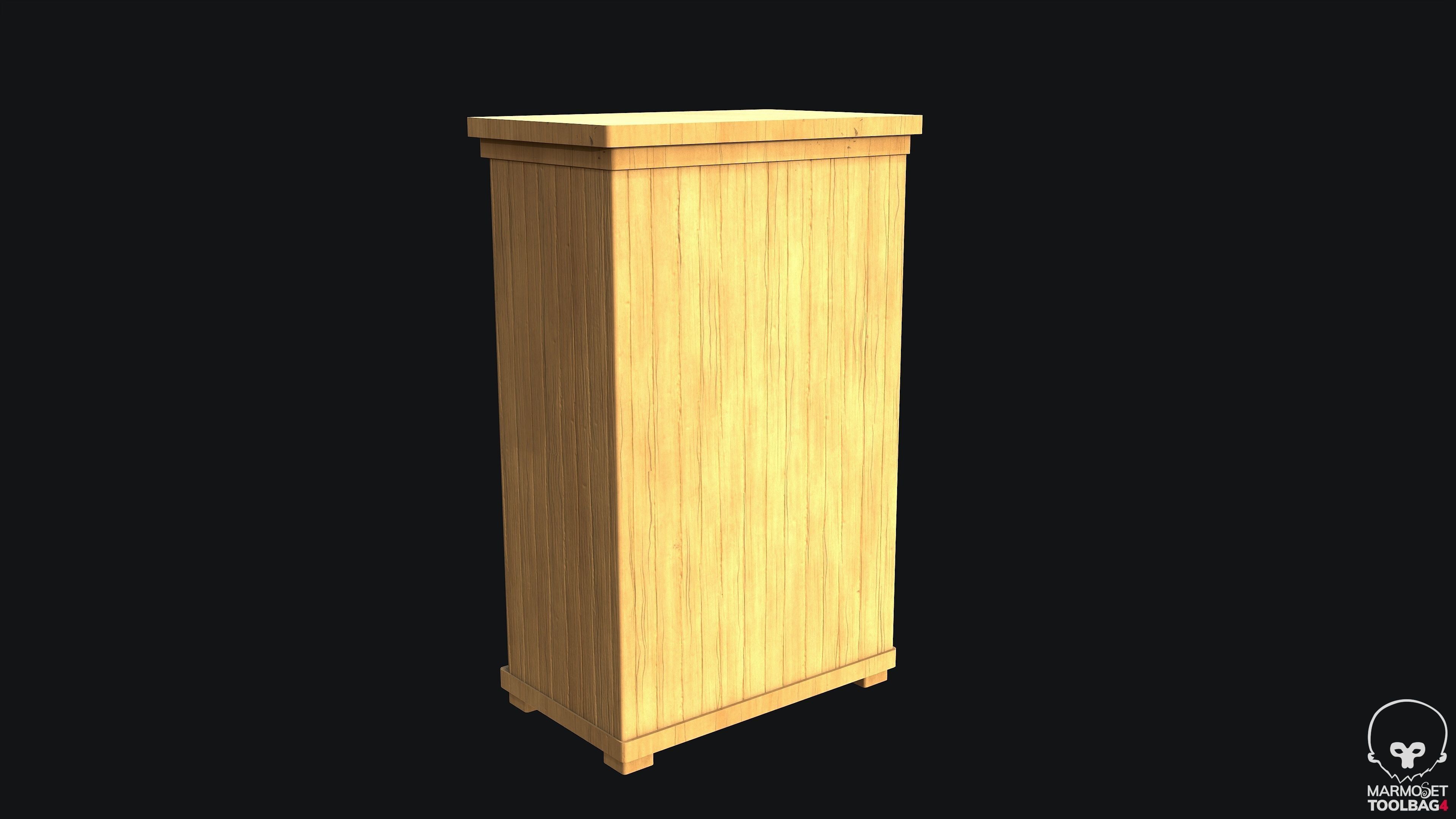 Wooden Cabinet PBR Game Ready Low-poly 3D model_4