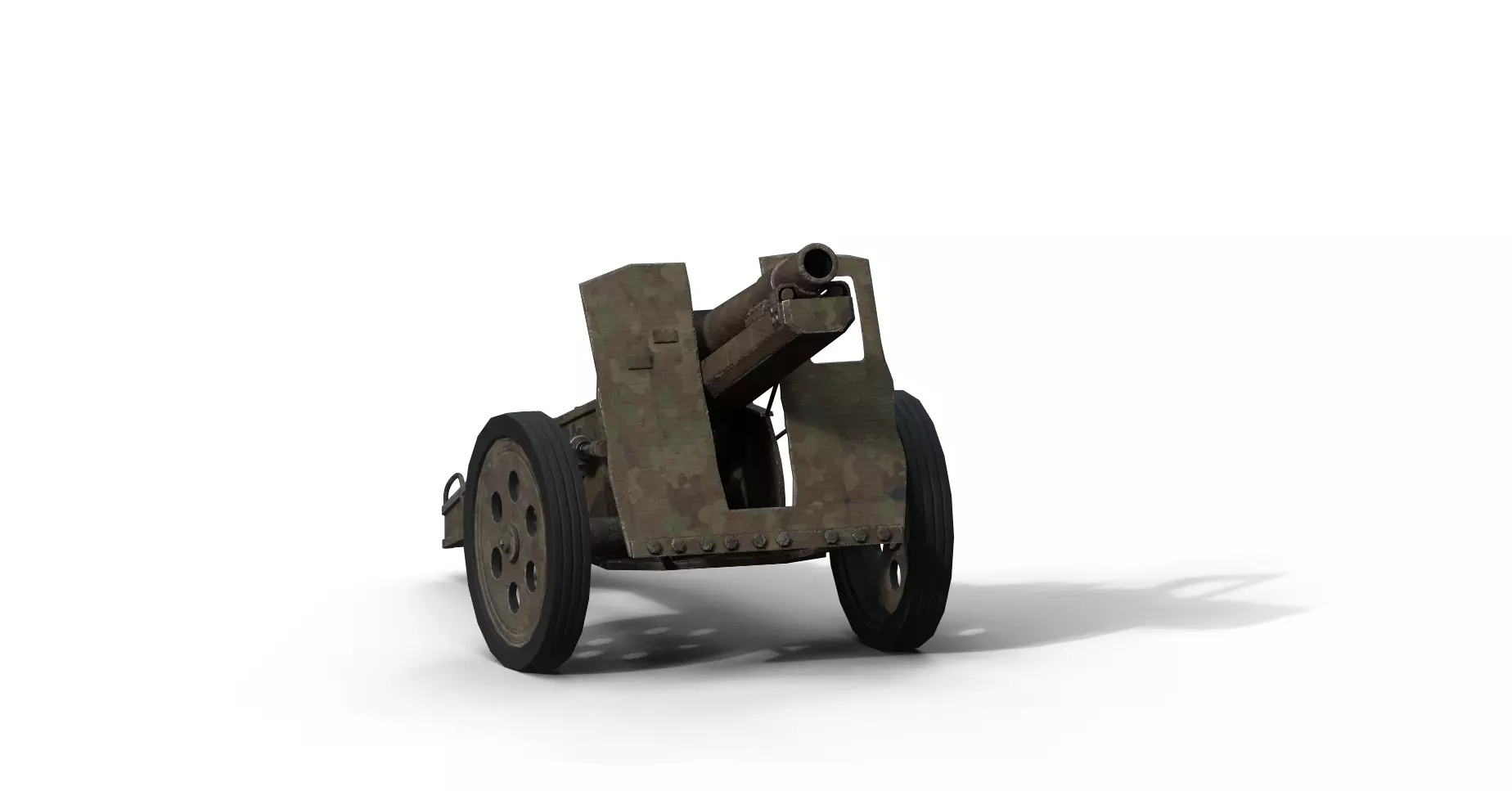 15cm IG33 Infantry Artillery Gun Low-poly 3D model_0