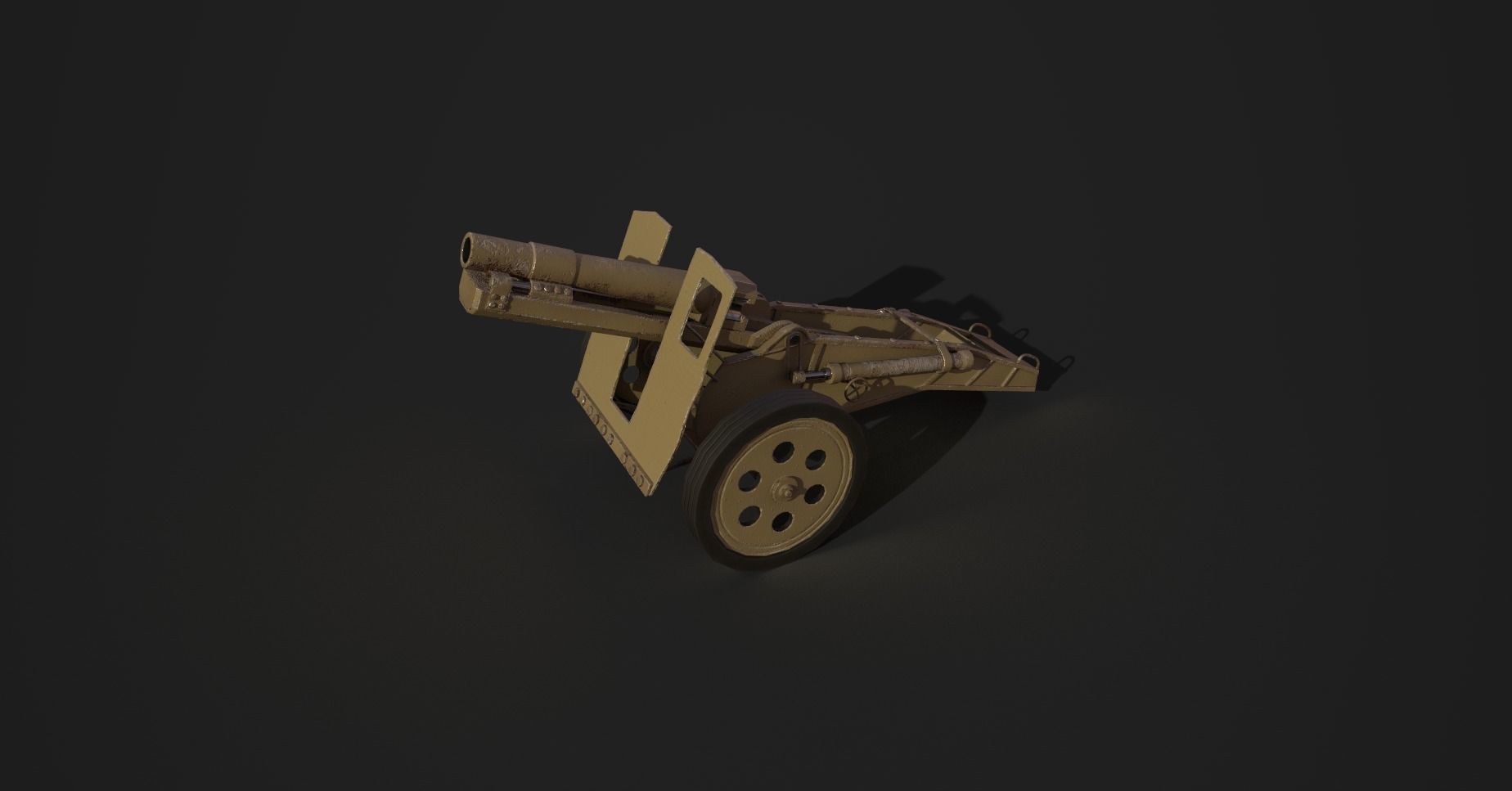 15cm IG33 Infantry Artillery Gun Low-poly 3D model_5