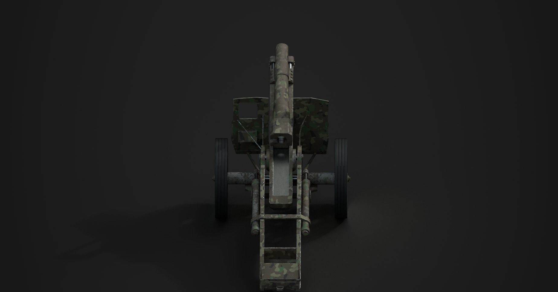 15cm IG33 Infantry Artillery Gun Low-poly 3D model_2