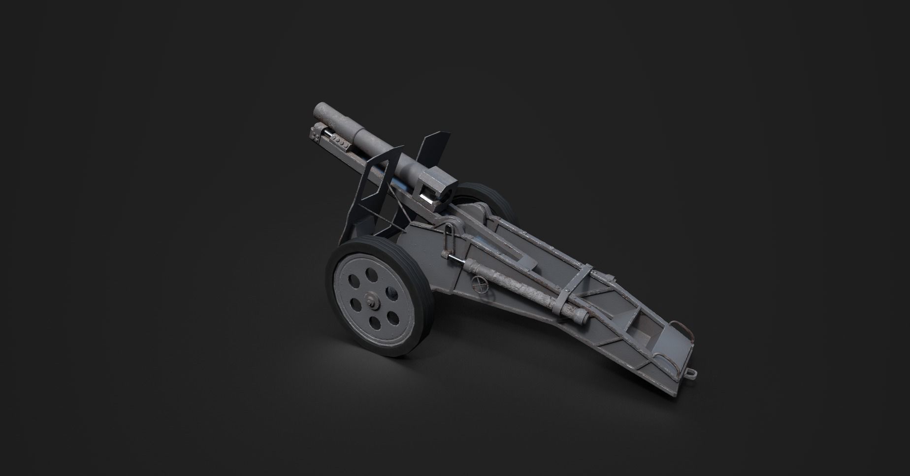 15cm IG33 Infantry Artillery Gun Low-poly 3D model_3