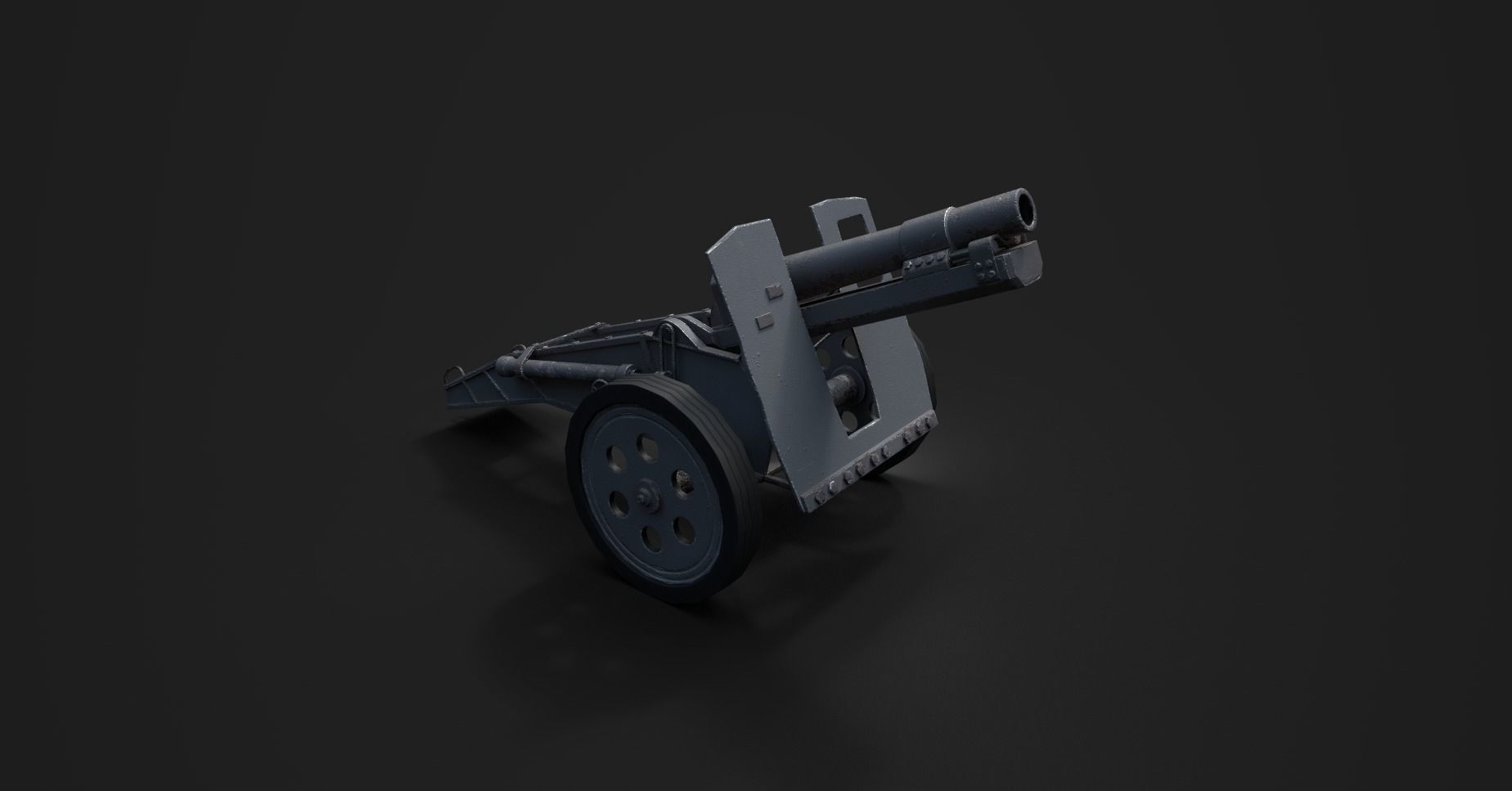 15cm IG33 Infantry Artillery Gun Low-poly 3D model_4