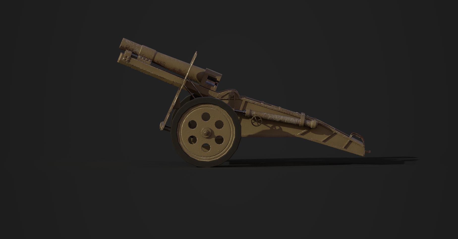 15cm IG33 Infantry Artillery Gun Low-poly 3D model_6