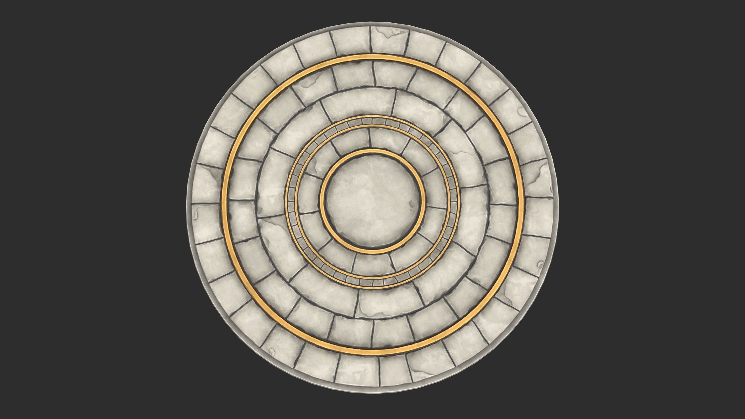 Stylized Stone Floor Circle Low-poly 3D model_5