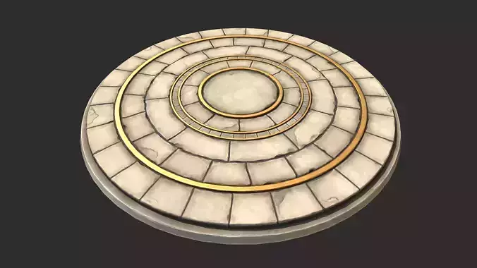Stylized Stone Floor Circle Low-poly 3D model