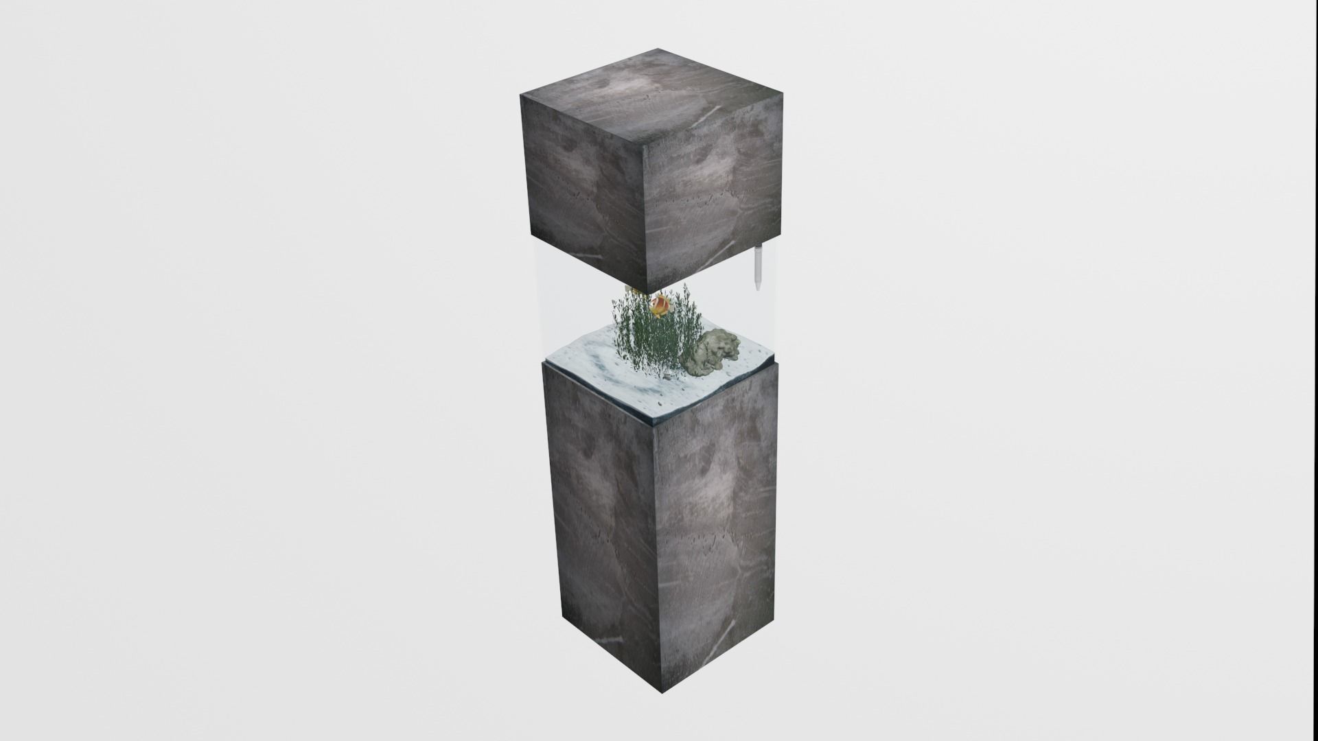 aquarium in the style of minimalism Low-poly 3D model_2