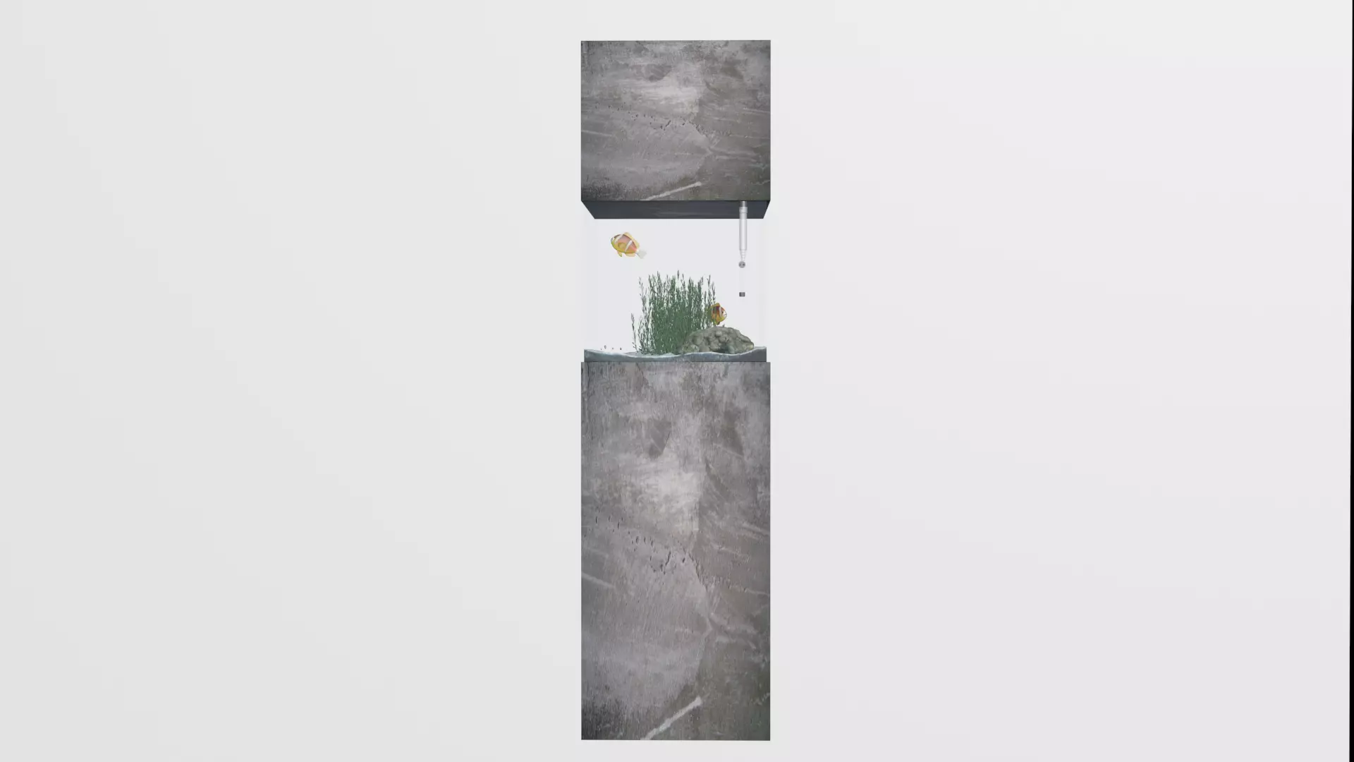 aquarium in the style of minimalism Low-poly 3D model_0