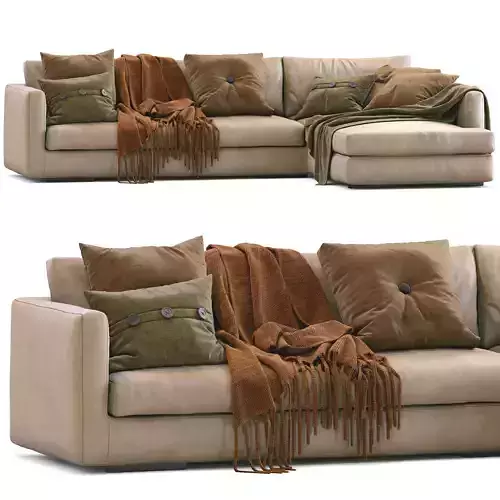 Flexform Leather Sofa MAGNUM