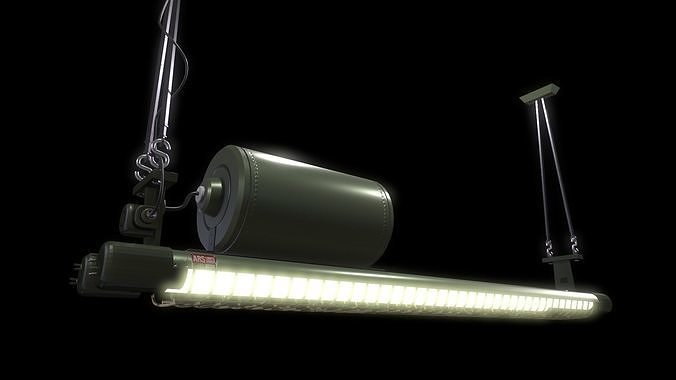 Industrial Fluorescent Light Low-poly 3D model