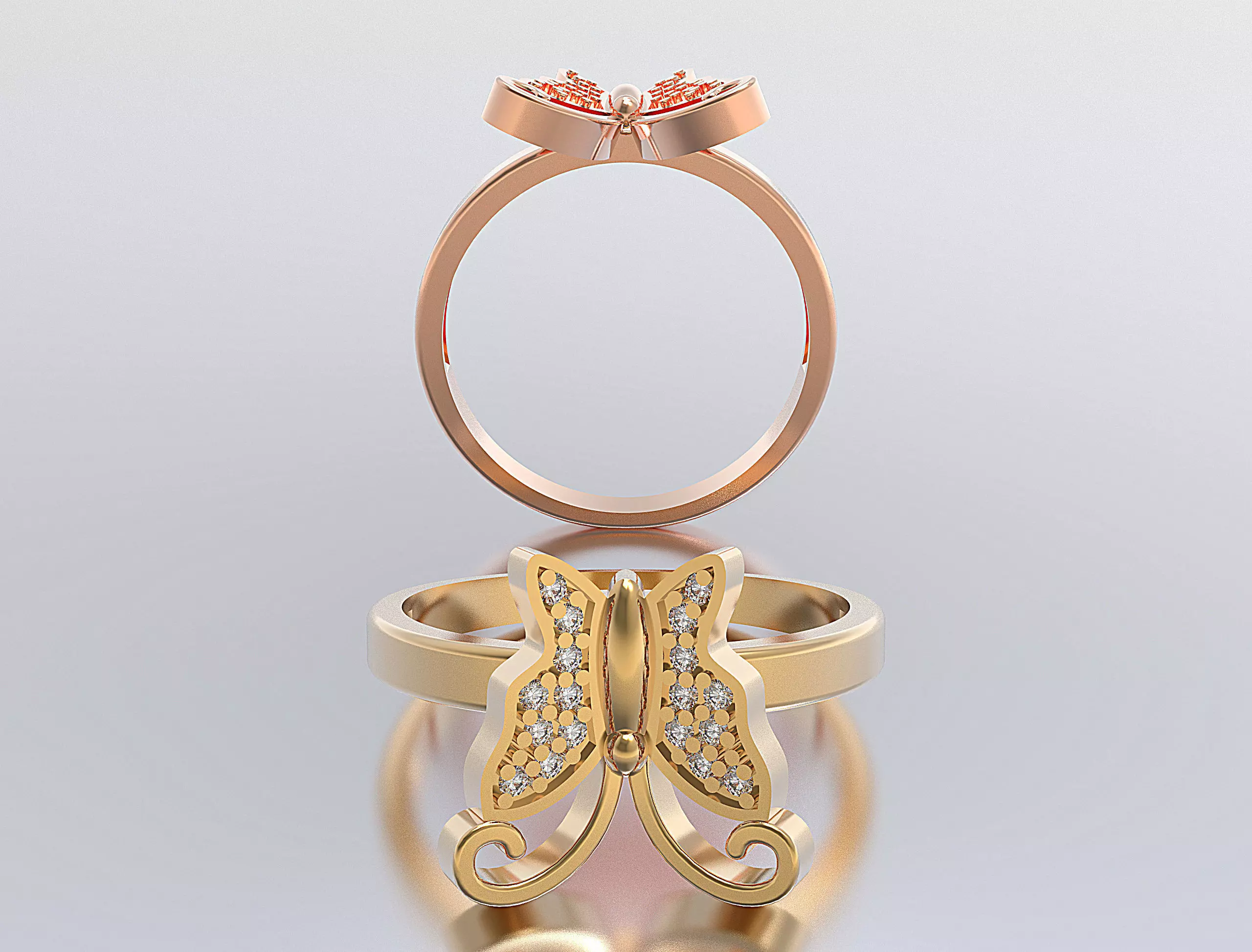 ring butterfly 3D print model_0