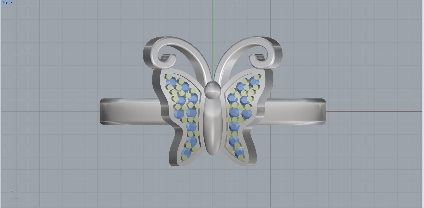 ring butterfly 3D print model_10