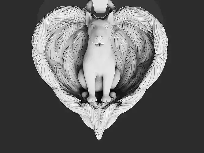 Bull Terrier dog pendant Sculpture jewelry gold