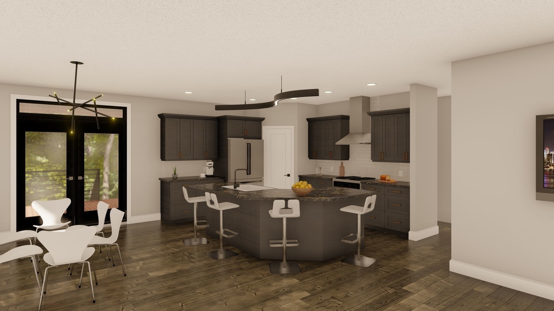 House - Bungalow - Triple Garage Free 3D model_1