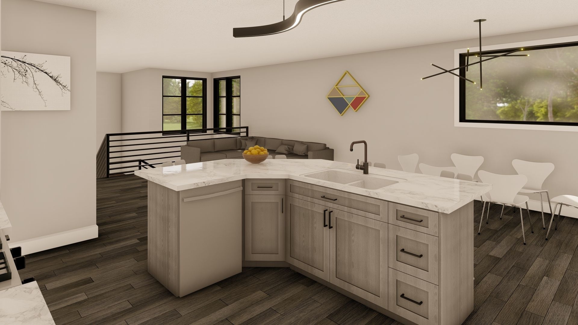 House - Bungalow - Triple Garage Free 3D model_4