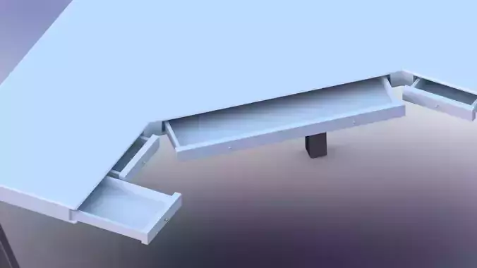 Corner table 1400x1400x730mm