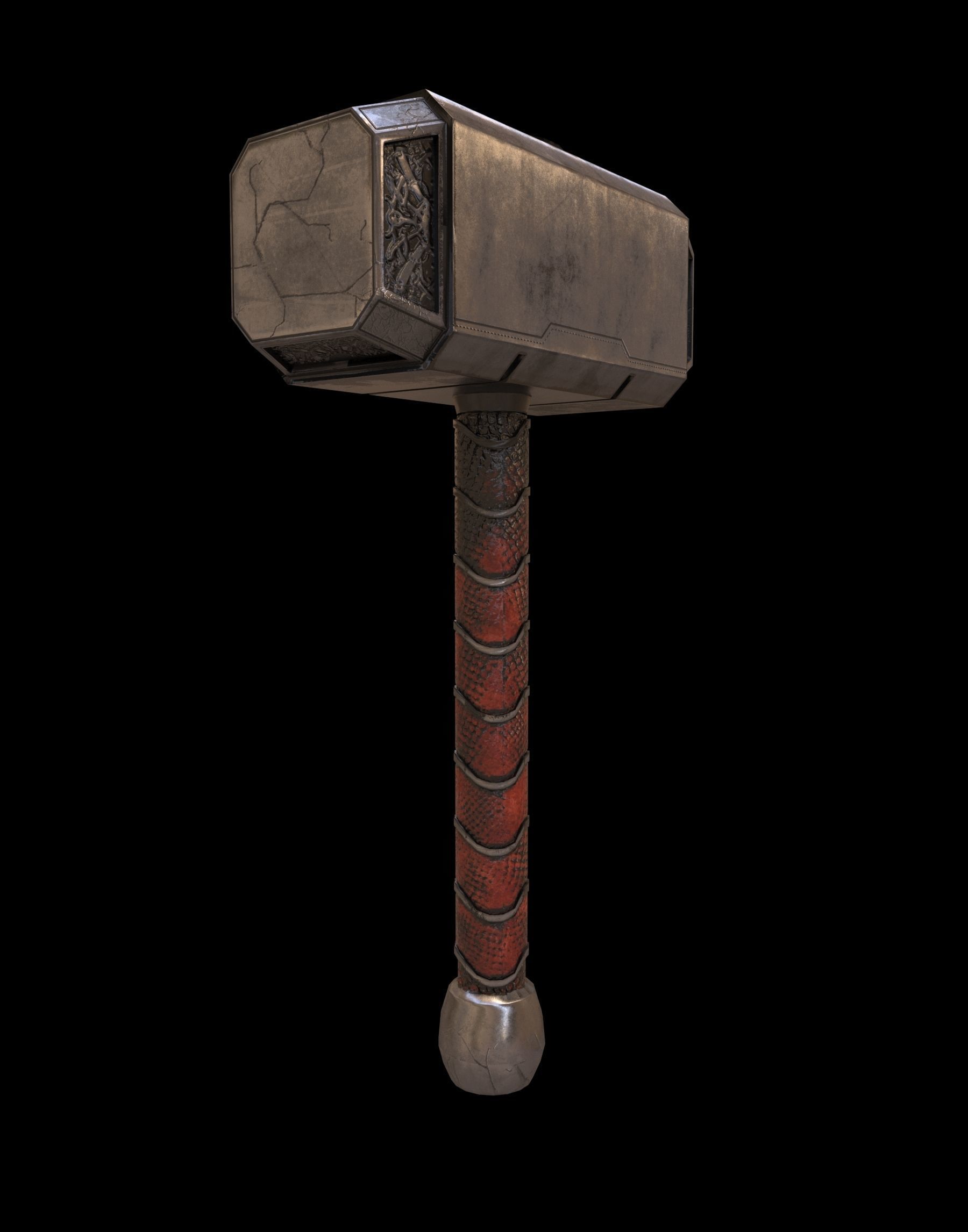 Hummer thor hammer Low-poly 3D model_2