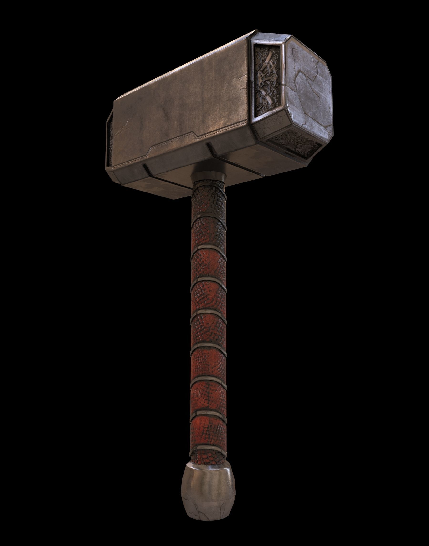 Hummer thor hammer Low-poly 3D model_3
