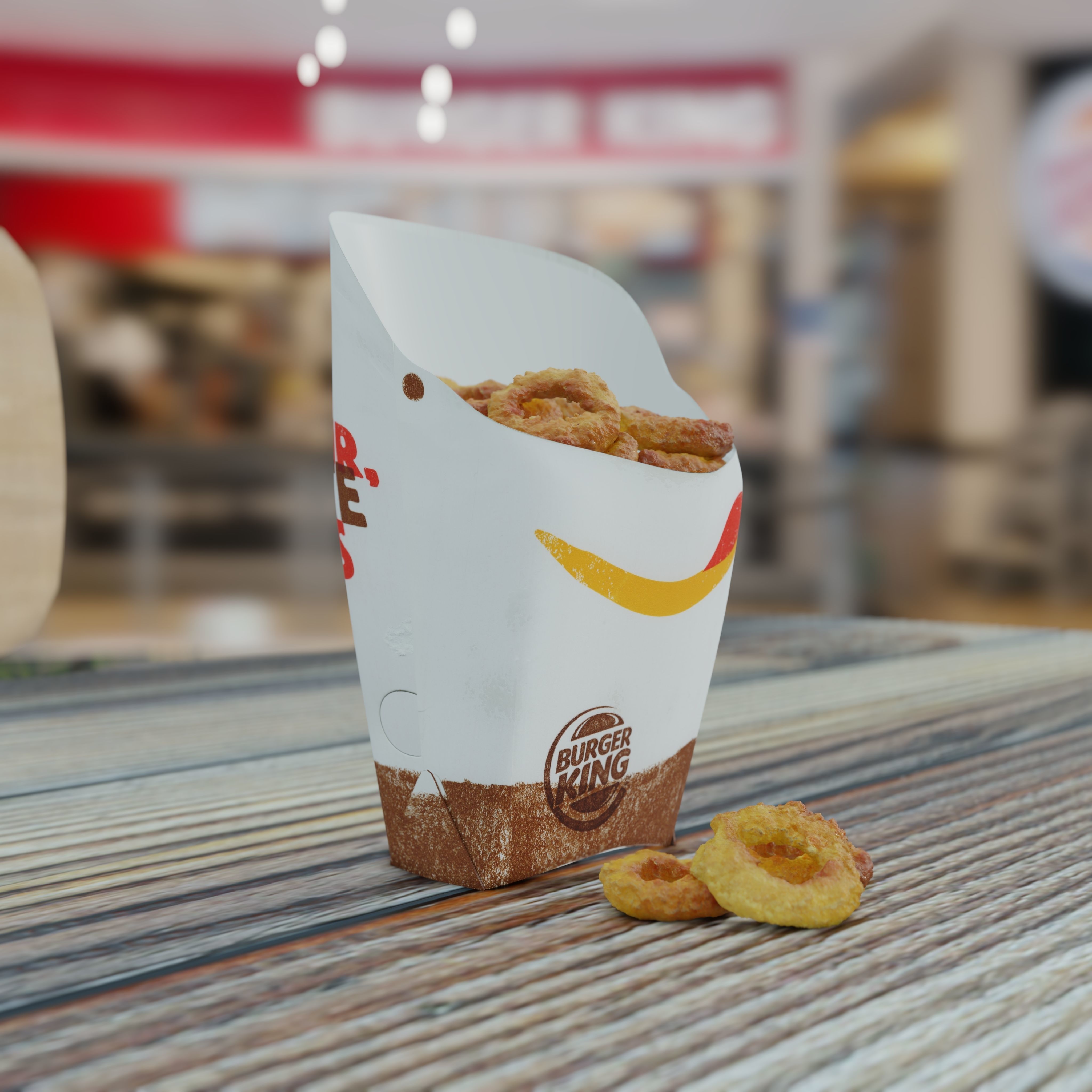 Burger King Onion Rings Photorealistic Low Poly PBR Low-poly 3D model_33
