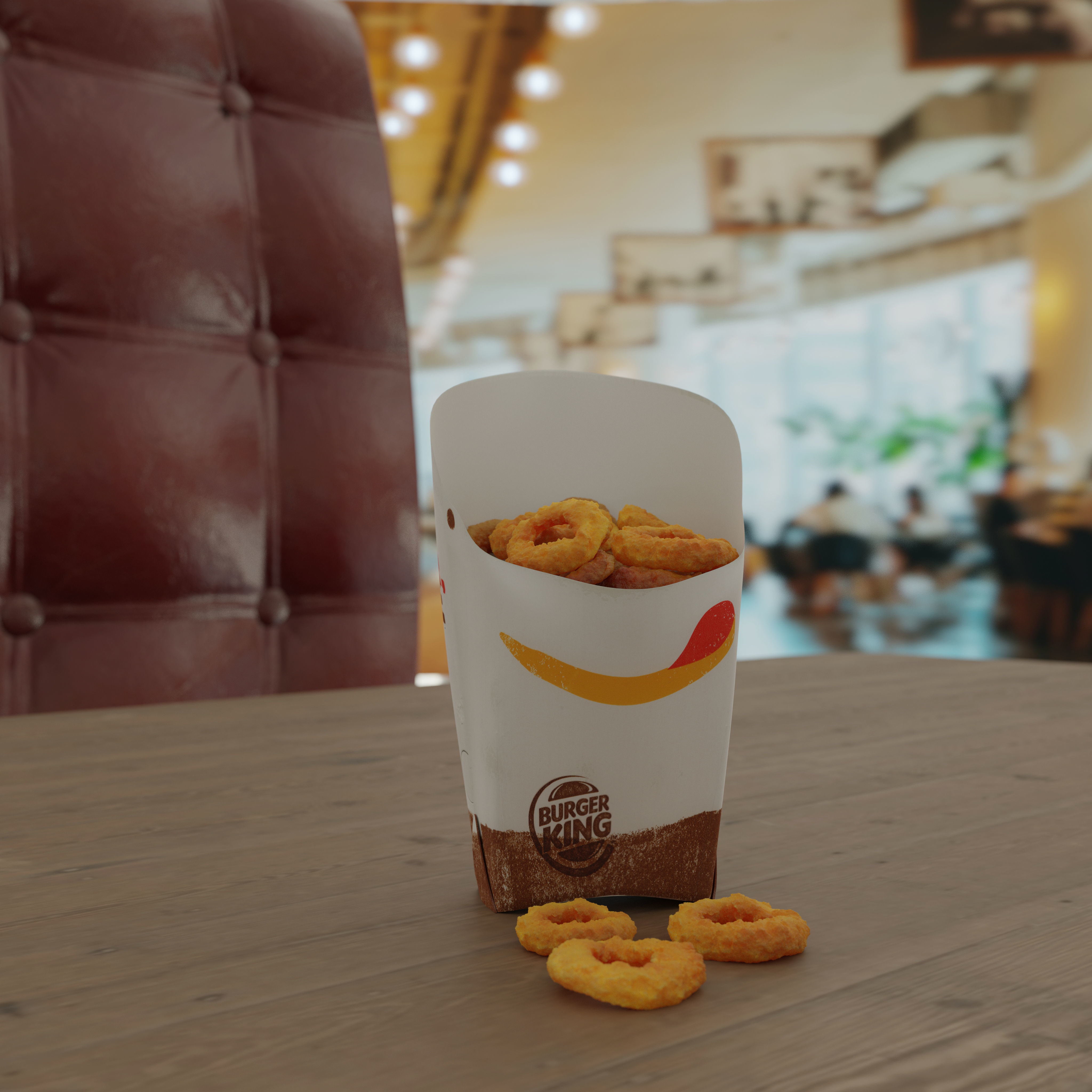Burger King Onion Rings Photorealistic Low Poly PBR Low-poly 3D model_4
