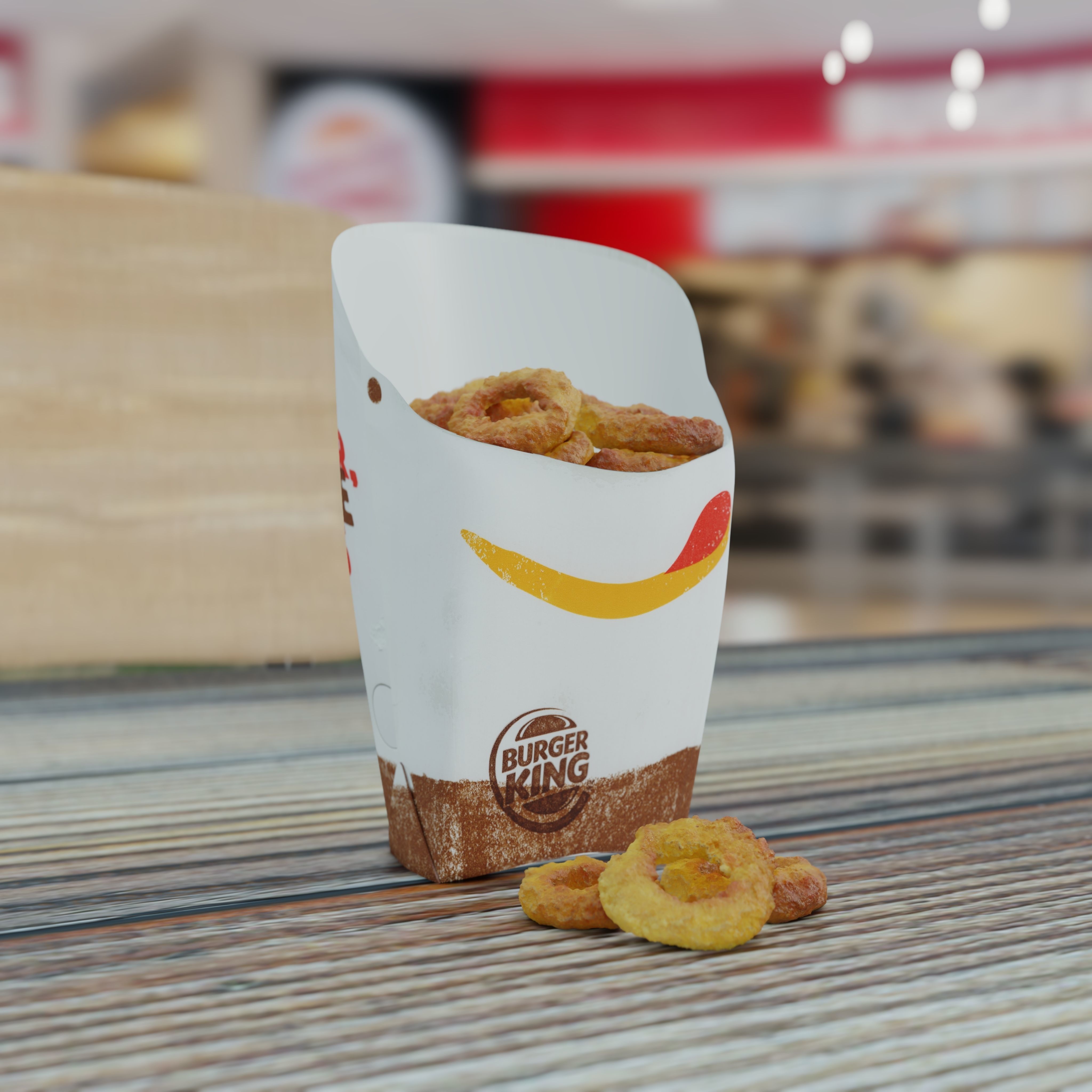 Burger King Onion Rings Photorealistic Low Poly PBR Low-poly 3D model_35