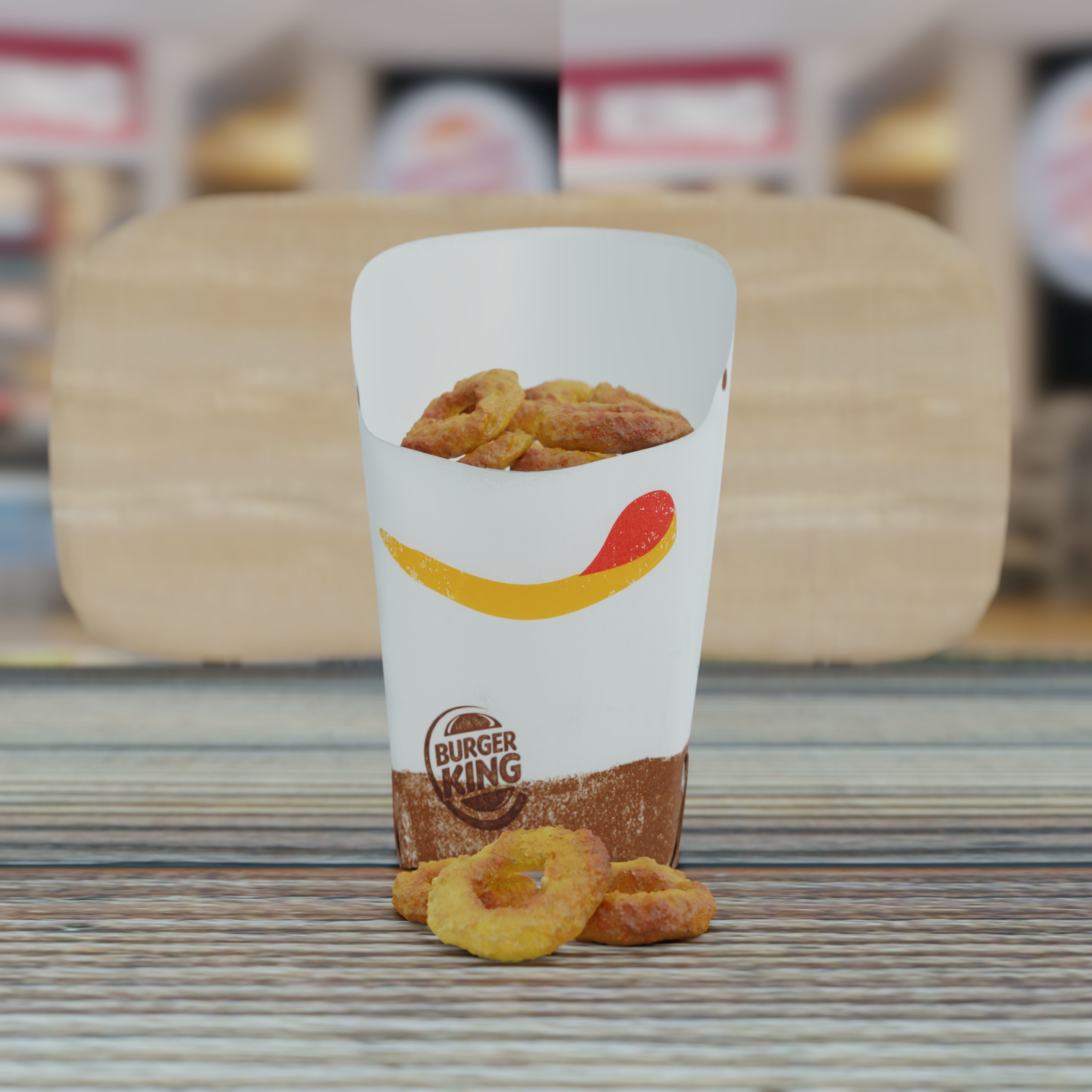 Burger King Onion Rings Photorealistic Low Poly PBR Low-poly 3D model_6
