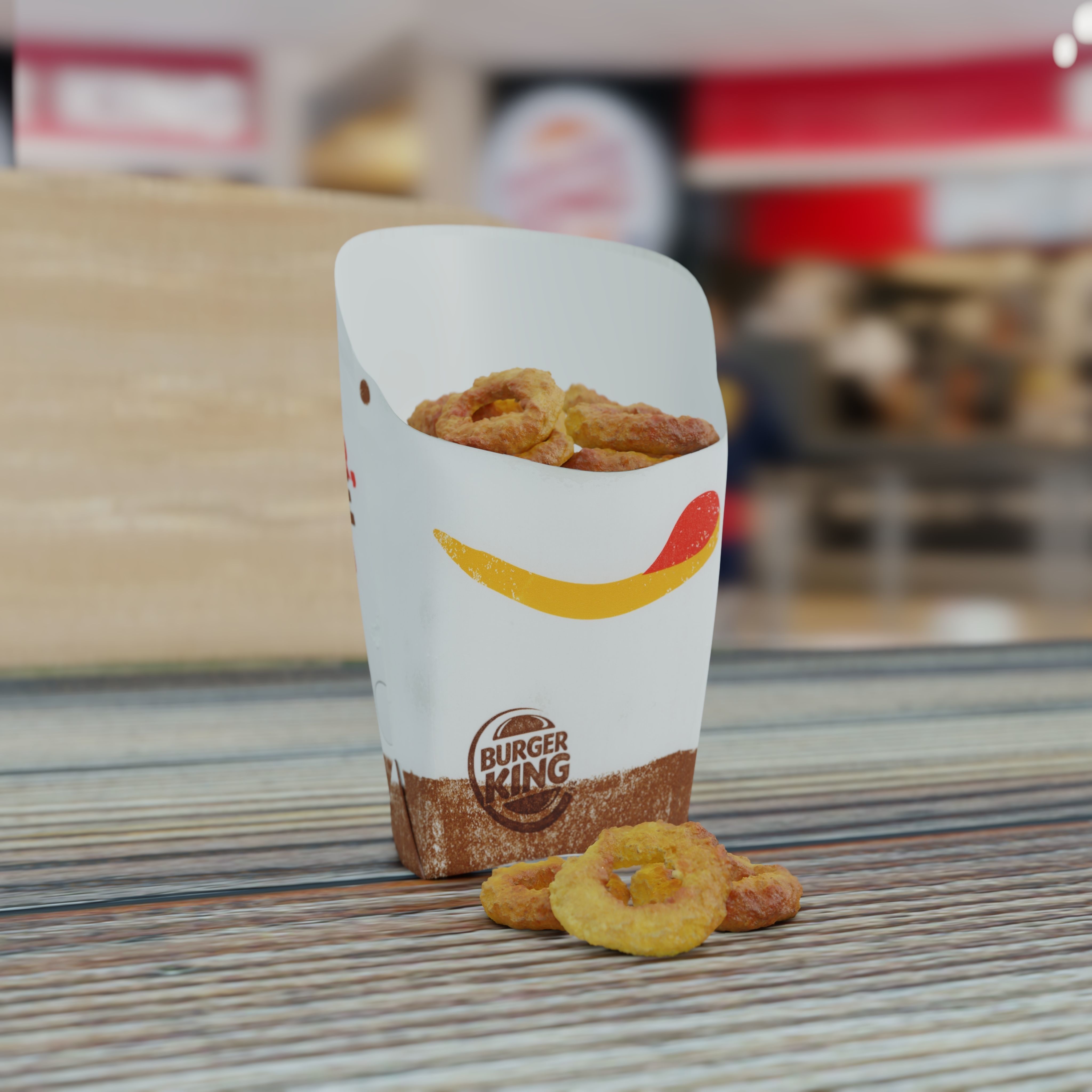 Burger King Onion Rings Photorealistic Low Poly PBR Low-poly 3D model_36