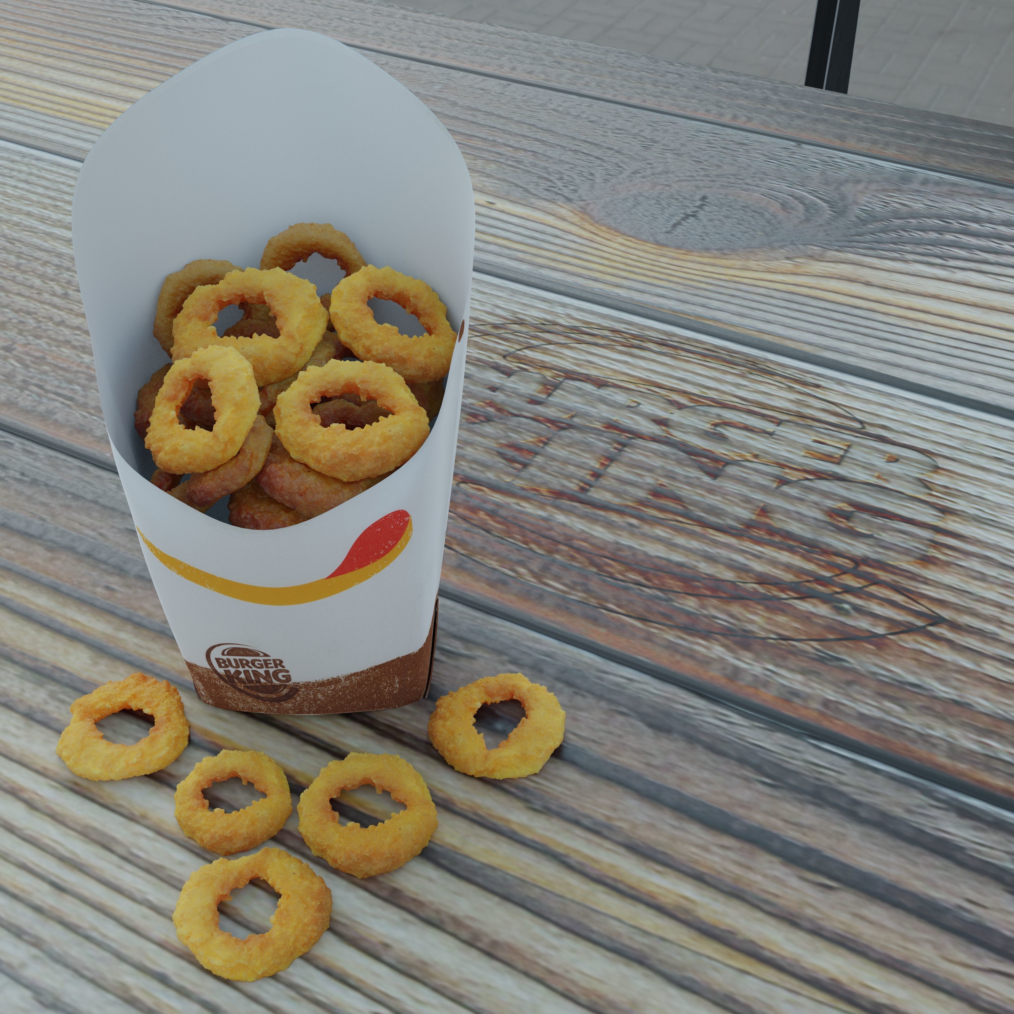 Burger King Onion Rings Photorealistic Low Poly PBR Low-poly 3D model_5