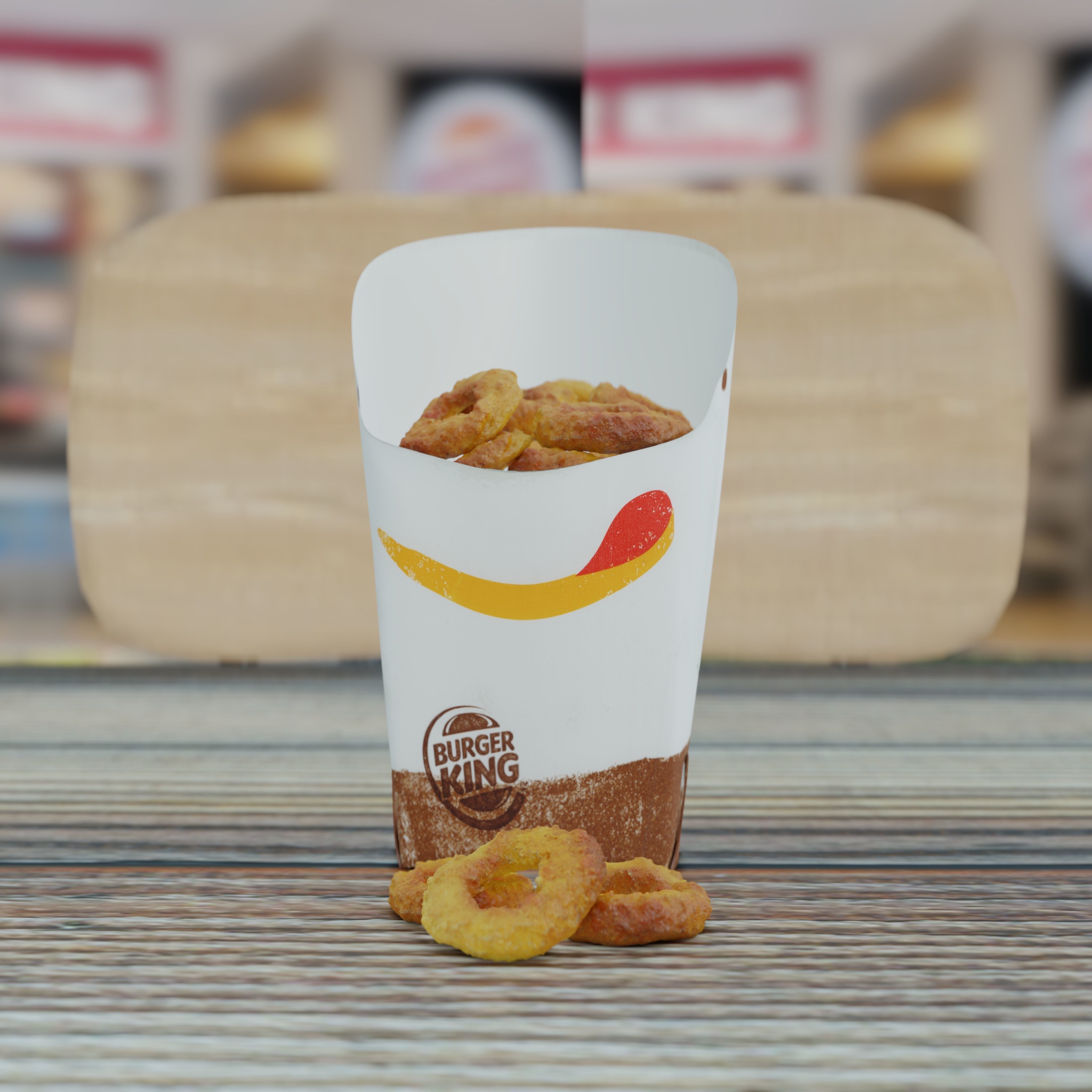Burger King Onion Rings Photorealistic Low Poly PBR Low-poly 3D model_7