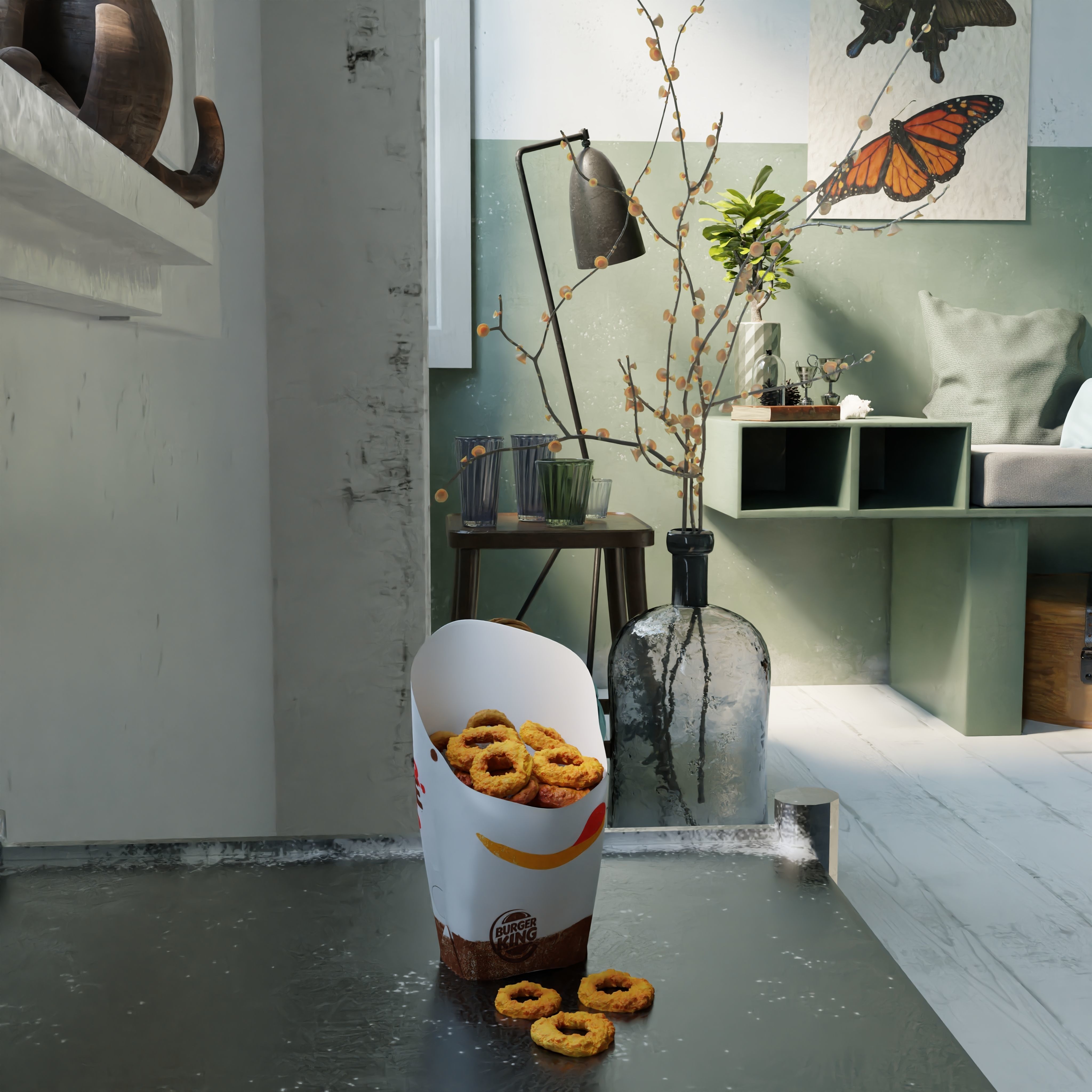Burger King Onion Rings Photorealistic Low Poly PBR Low-poly 3D model_3