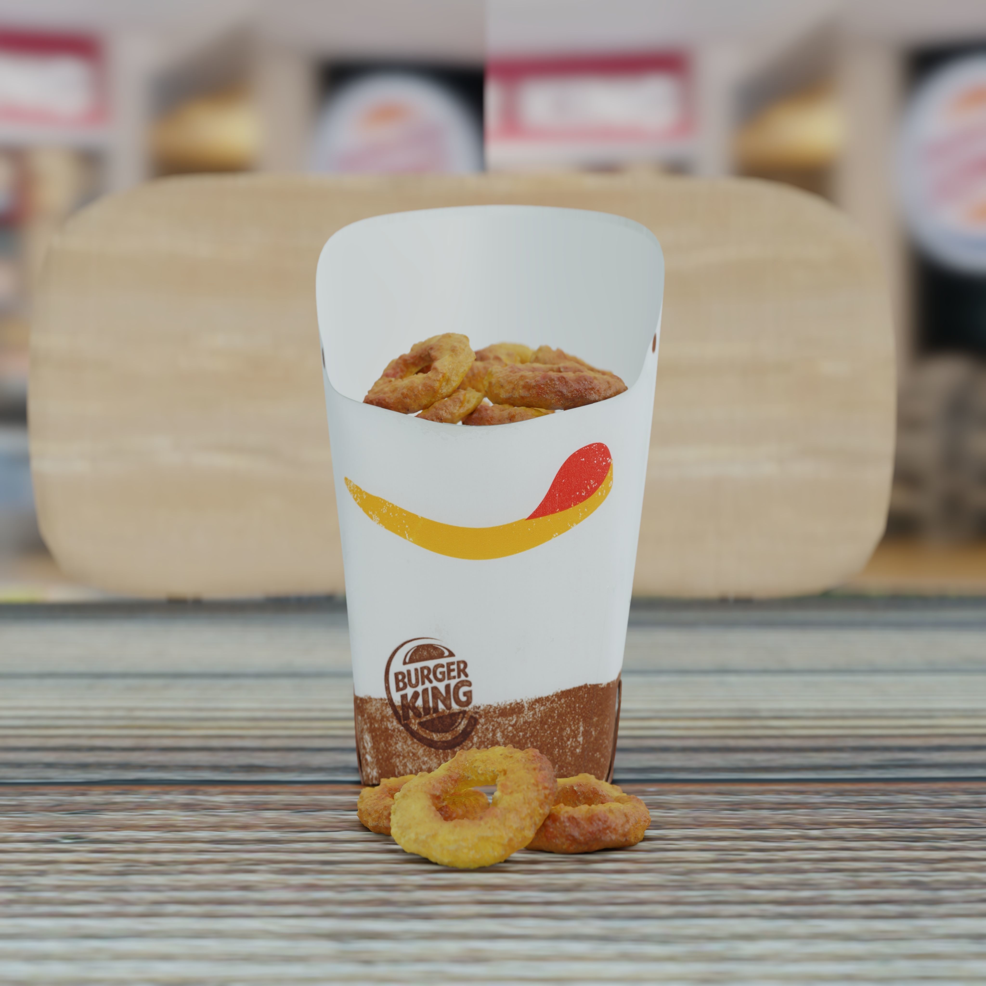 Burger King Onion Rings Photorealistic Low Poly PBR Low-poly 3D model_40