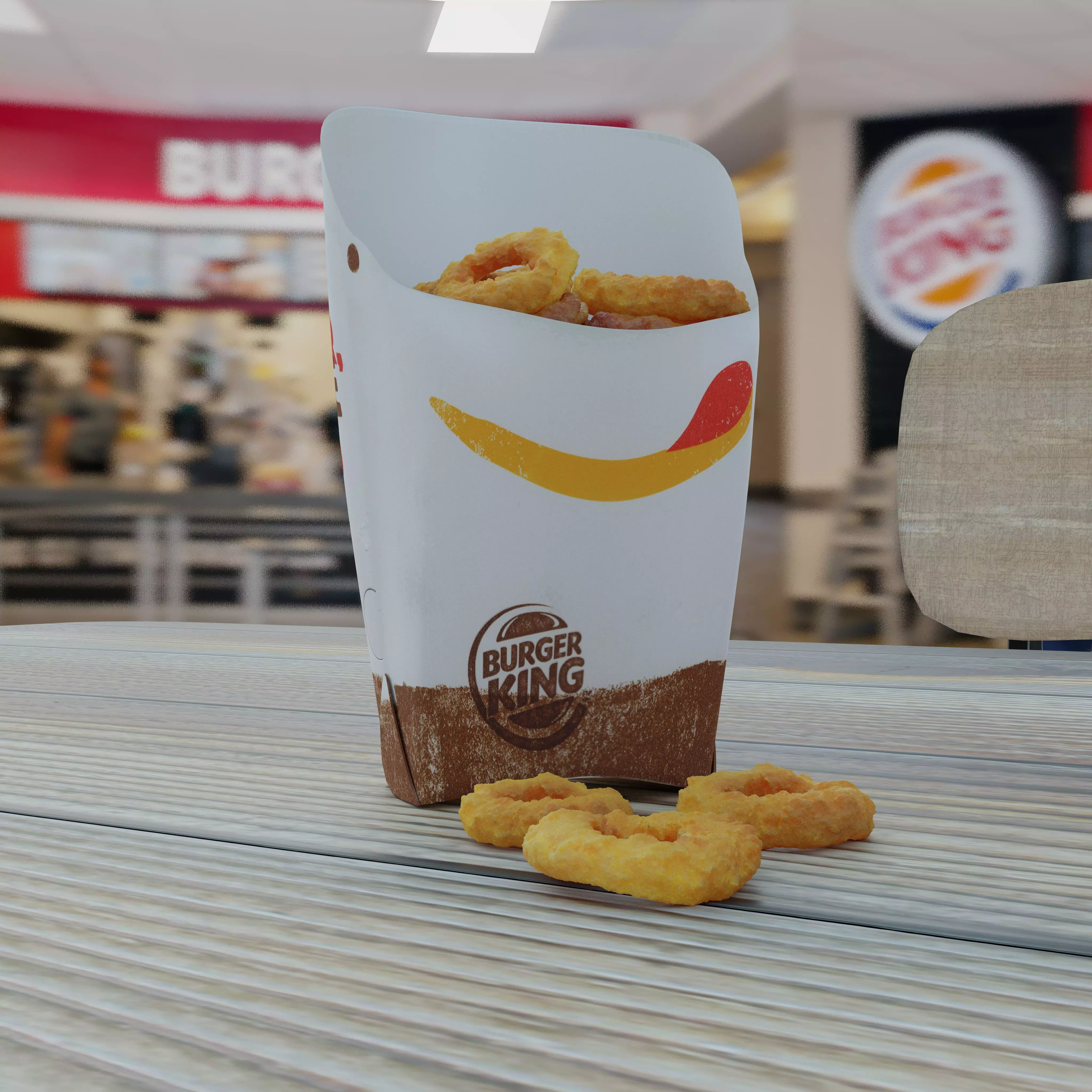 Burger King Onion Rings Photorealistic Low Poly PBR Low-poly 3D model_0