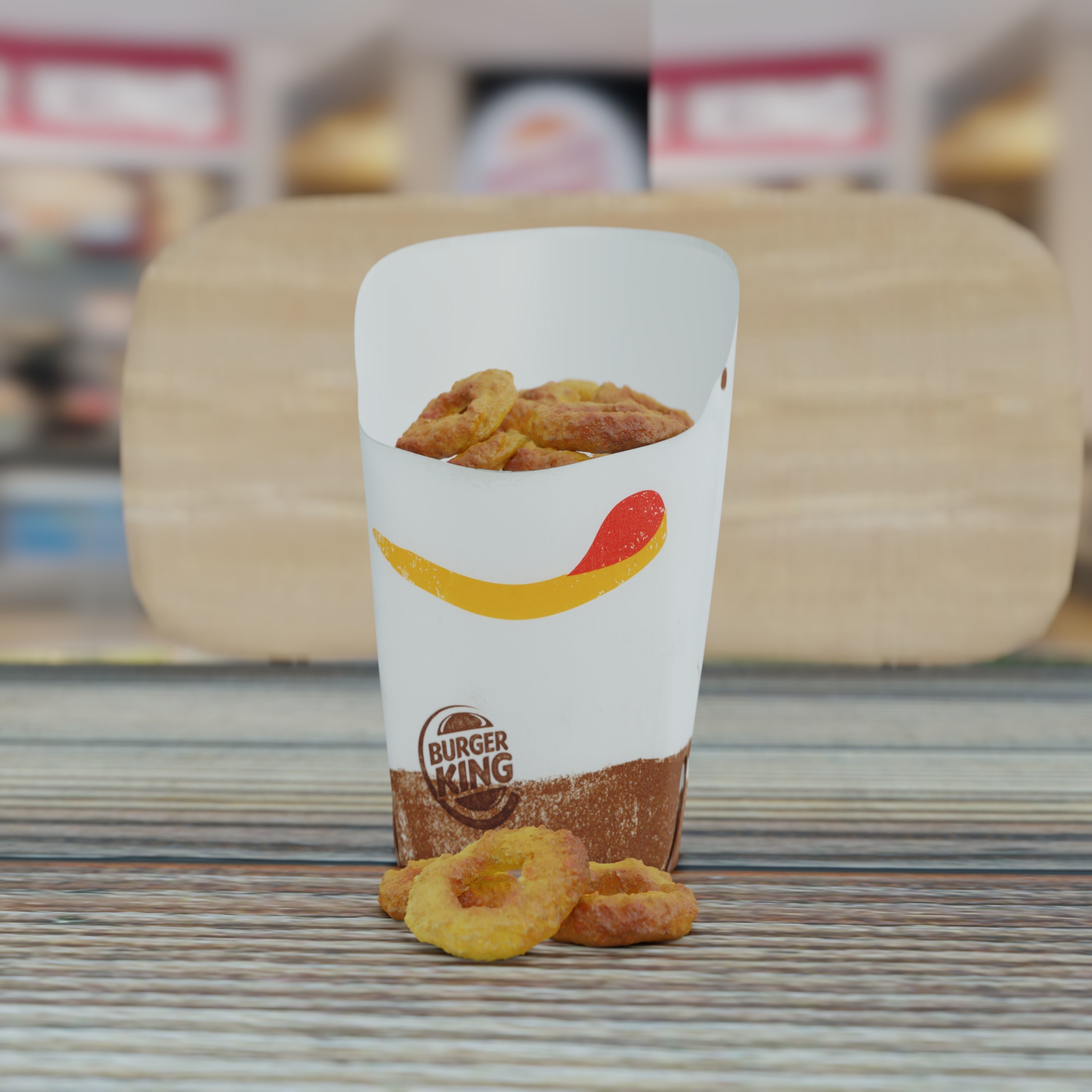 Burger King Onion Rings Photorealistic Low Poly PBR Low-poly 3D model_8